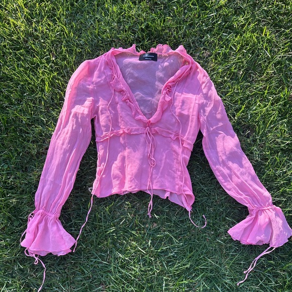 Blumarine Pink Ruffle Top - Picture 2 of 5